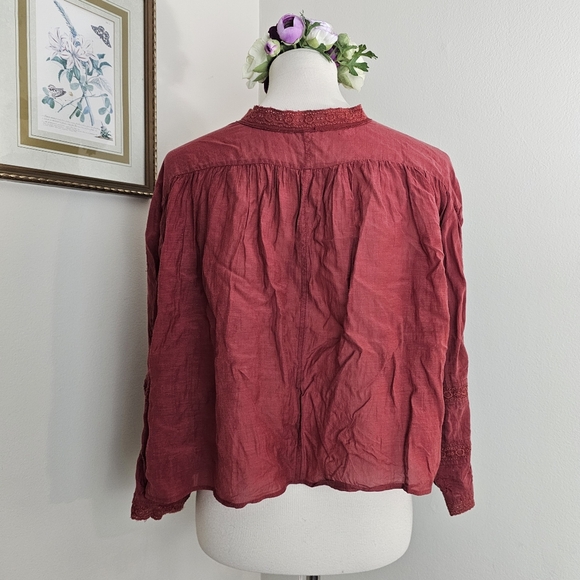 Free People Boho Embroidered Eyelet Top - Picture 12 of 15